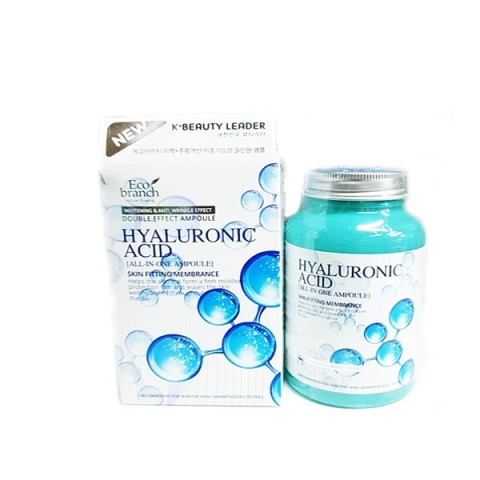 Eco Branch Сыворотка для лица с гиалуроновой кислотой All In One Double Effect Moisture Hyaluronic Acid Ampoule, 250 мл