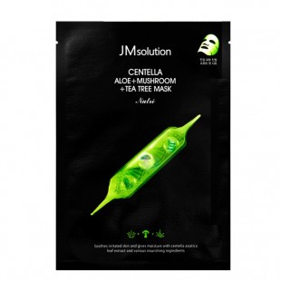JMsolution Тканевая маска для лица с зеленым чаем алоэ центеллой грибом Centella Aloe + Mushroom + Tea Tree