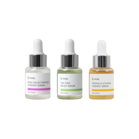 iUnik Набор сывороток для лица с галактомисисом зеленым чаем прополисом Daily Serum Trial Kit 