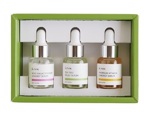 iUnik Набор сывороток для лица с галактомисисом зеленым чаем прополисом Daily Serum Trial Kit 