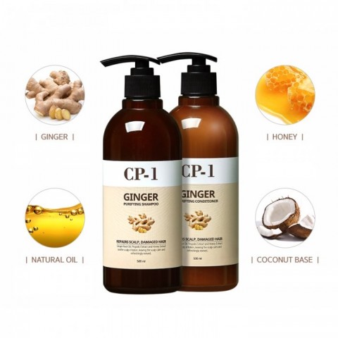 Esthetic House CP-1 Восстанавливающий шампунь для волос с корнем имбиря Ginger Purifying Shampoo, 500 мл.
