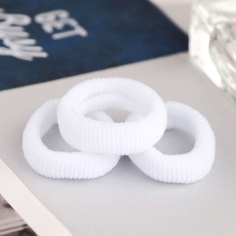 Queen Fair Резинка для волос "Стиль классик" (набор 3 шт) 5,5 см, цвет белый 