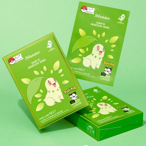 JMSolution Успокаивающая тканевая маска с хауттюйнией Stamp In Heartleaf Mask Pokemon Selfie, 1 шт.