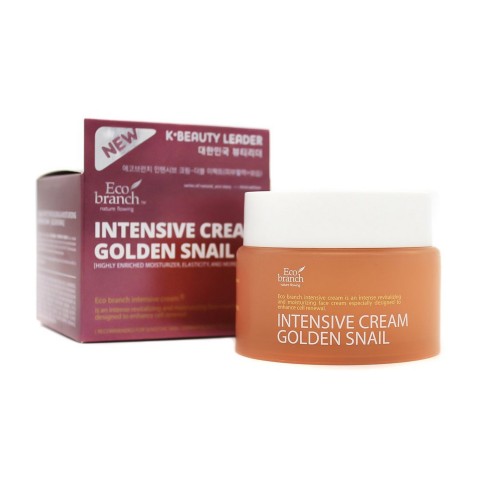 Eco Branch Интенсивно увлажняющий крем для лица с муцином золотой улитки Intensive Cream Golden Snail Ver.3, 100 мл