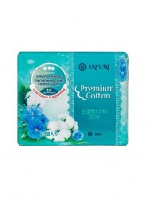 SAYURI Гигиенические прокладки с крылышками серии Premium Cotton, нормал, 24 см, 10 шт.