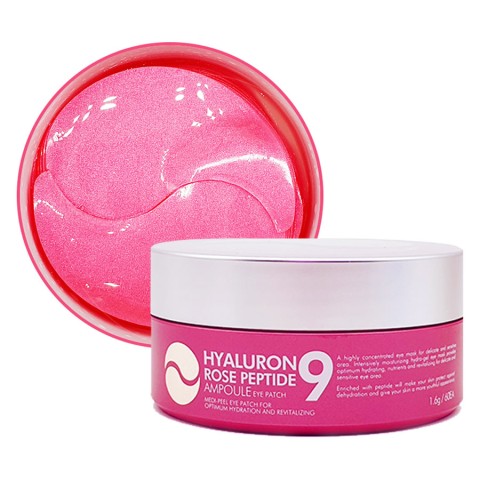 MEDI-PEEL Патчи с пептидами и болгарской розой Peptide 9 Hyaluron Rose Ampoule Eye Patch, 60 шт