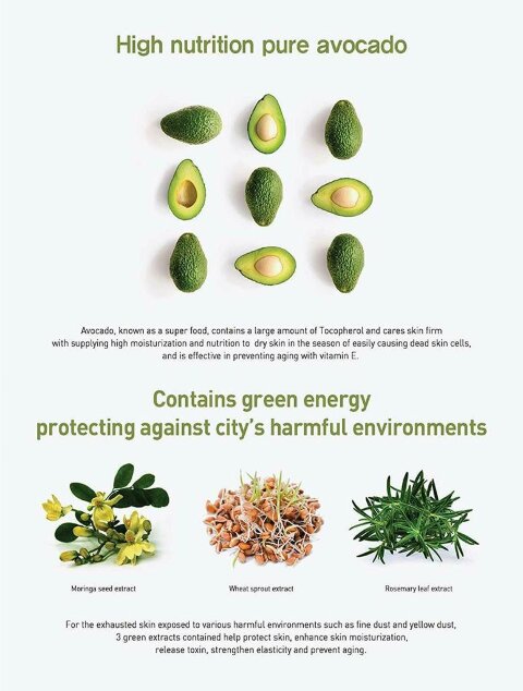 JMsolution Тканевая ампульная маска для лица с авокадо Water Luminous Avocado Oil Ampoule Mask