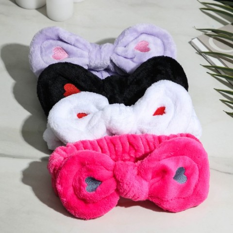 Повязка для умывания «Сердечки», цвет МИКС, 1 шт.