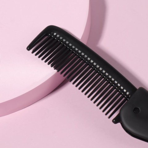 Queen Fair Расчёска для волос складная, 17,5 × 3 см, цвет чёрный
