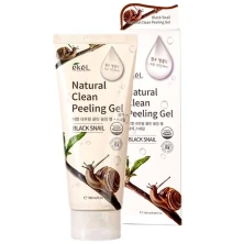 EKEL Пилинг-скатка с муцином чёрной улитки Natural Clean Peeling Gel Black Snail, 180 мл