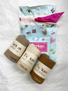 TURKAN НАБОР Носки женские в подарочной упаковке мешочек, 3 пары