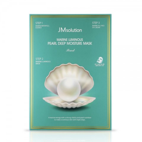 JMsolution Трёхэтапная увлажняющая тканевая маска для лица с жемчугом Marine Luminous Pearl Deep Moisture Mask