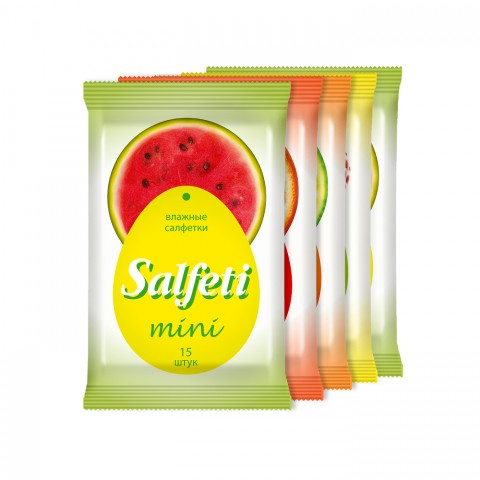 Салфетки влажные очищающие Salfeti mini микс, 15 шт.