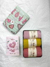 TURKAN НАБОР Носки женские в подарочной упаковке жестяная банка, 3 пары