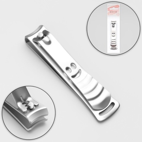 Queen Fair Кусачки-книпсер для маникюра и педикюра, 8 см, цвет серебристый 