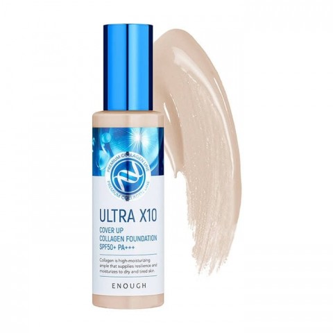 Тональный крем для лица Enough с коллагеном Ultra X10 Cover Up Collagen Foundation SPF 50+ PA+++, 21 тон