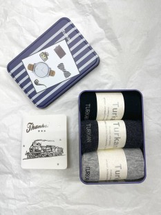 TURKAN НАБОР Носки мужские в подарочной упаковке жестяная банка, 3 пары