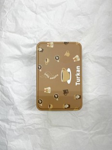 TURKAN НАБОР Носки женские с принтом в подарочной упаковке жестяная банка, 3 пары