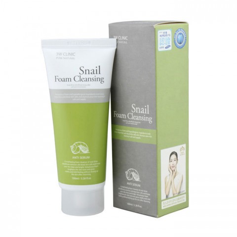 3W Clinic Пенка для умывания с муцином улитки Snail Foam Cleansing