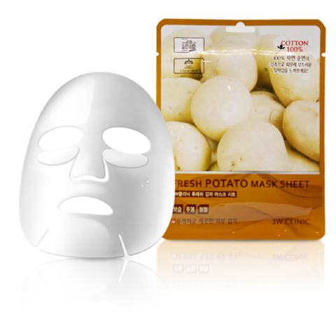 3W Clinic Тканевая маска для лица с картофелем Fresh Potato Mask Sheet