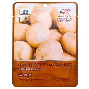 3W Clinic Тканевая маска для лица с картофелем Fresh Potato Mask Sheet