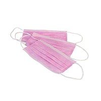 Маска медицинская трёхслойная на резинках Чистовье, розовая, 100 шт.
