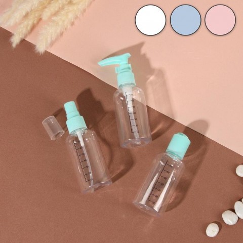 Дорожный набор ёмкостей для хранения со шкалой деления, цвет МИКС, 3 предмета