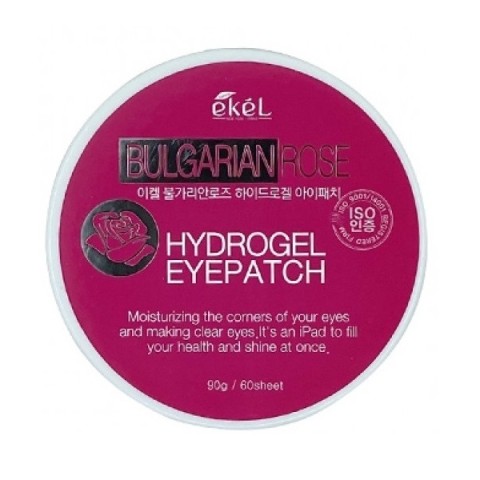 EKEL Гидрогелевые патчи для глаз с болгарской розой Bulgarian Rose Hydrogel Eyepatch, 60 шт.