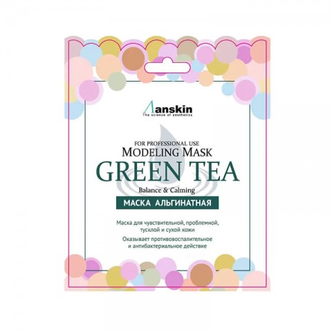 Альгинатная маска для лица Anskin с зеленым чаем Green Tea Modeling Mask, 25 гр.