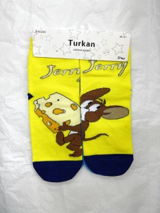 TURKAN Носки унисекс короткие с резинкой яркие, рисунок Том и Джерри, 2 пары