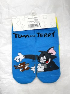 TURKAN Носки унисекс короткие с резинкой яркие, рисунок Том и Джерри, 2 пары