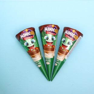 Minicco Вафельный рожок Cornet Peanut молочный шоколад Арахис, 25 г