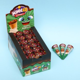 Minicco Вафельный рожок Cornet Peanut молочный шоколад Арахис, 25 г