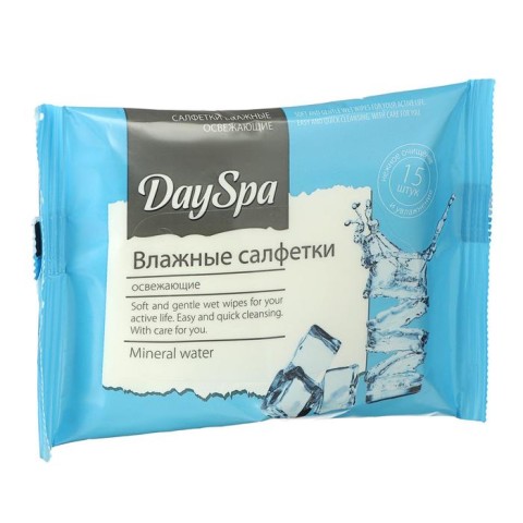 Day Spa Влажные салфетки, в ассортименте, 15 шт.