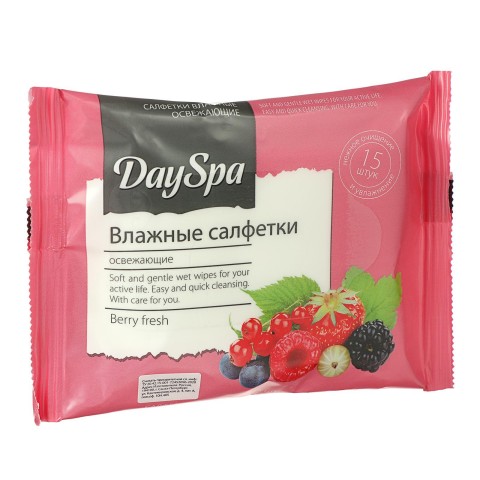 Day Spa Влажные салфетки, в ассортименте, 15 шт.