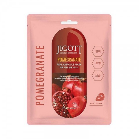 Тканевая маска для лица Jigott с экстраком граната Pomegranate Real Ampoule Mask