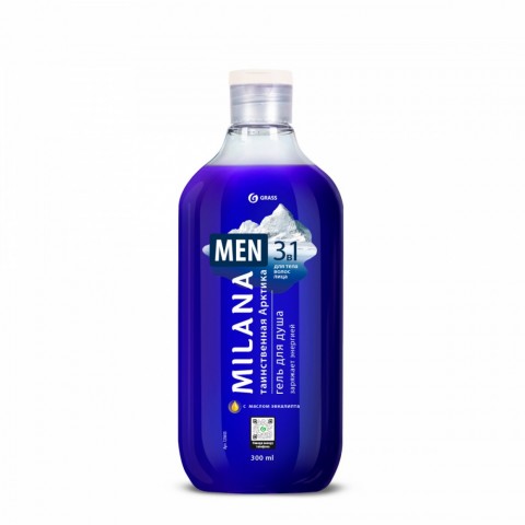 GRASS Мужской гель для душа с маслом эвкалипта "Таинственная арктика" Milana MEN, 300 мл.