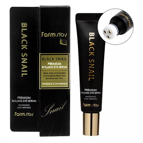 FarmStay Антивозрастная сыворотка для кожи вокруг глаз с муцином улитки Black Snail premium rolling eye serum, 25 мл