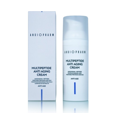 АНГИОФАРМ Мультипептидный омолаживающий крем ANGIOPHARM MULTIPEPTIDE ANTI AGING CREAM, 50 мл.