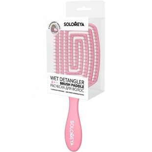 SOLOMEYA Расческа для сухих и влажных волос АРОМАТ КЛУБНИКИ лопатка Solomeya Wet Detangler Brush Paddle Strawberry, 1 шт.
