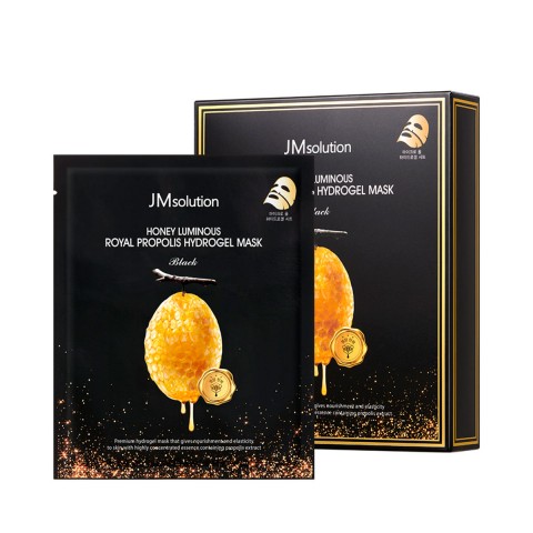 JMsolution Гидрогелевая маска для лица с прополисом Honey Luminous Royal Propolis Hydrogel Mask Black