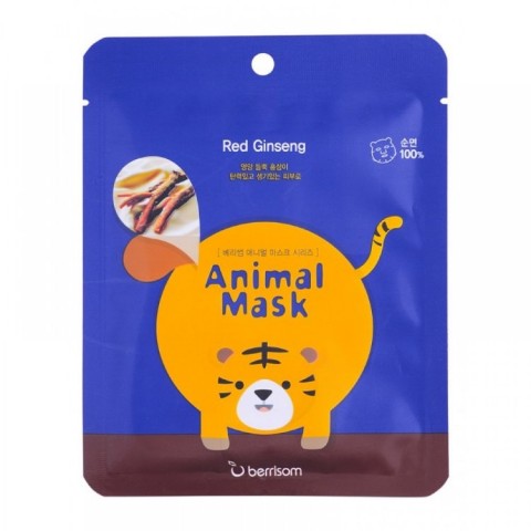 Тканевая маска для лица Berrisom с экстрактом женьшеня Animal mask series Tiger