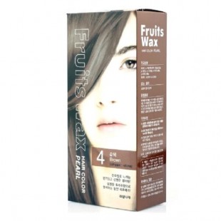 Welcos Краска для волос на фруктовой основе Fruits Wax Pearl Hair ОТТЕНОК №4, 60 мл+ 60 гр.