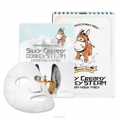Elizavecca Тканевая маска с паровым кремом Silky Creamy Donkey Steam Cream Mask
