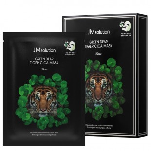 JMsolution Регенерирующая маска для лица с центеллой Green Deare Tiger Cica Mask