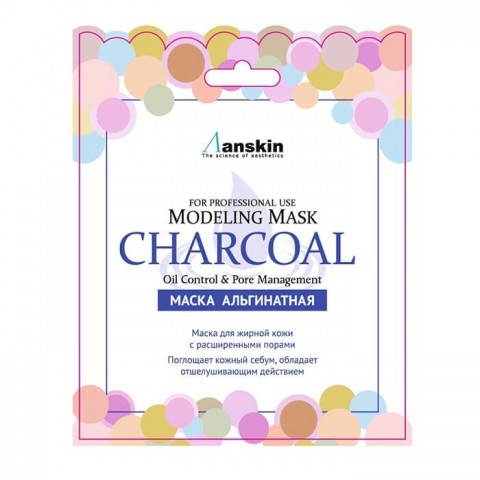 Альгинатная маска для лица Anskin с древесным углем Charcoal Modeling Mask, 25 гр.