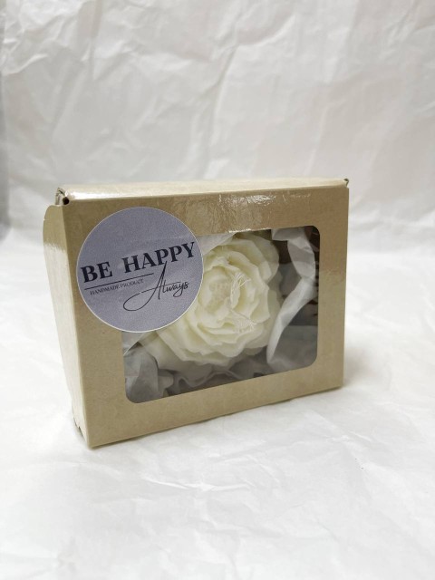 BE HAPPY Соевая свеча ручной работы "пион"