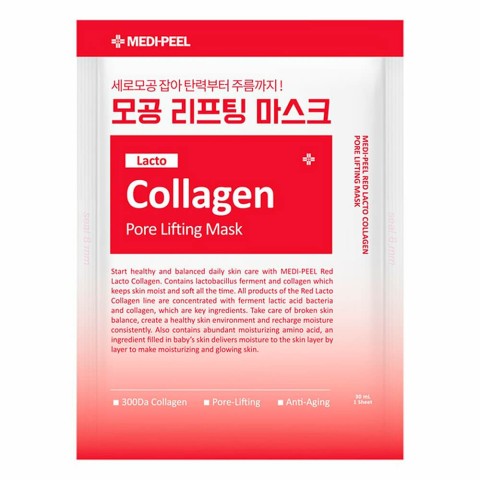 MEDI-PEEL Поросуживающая тканевая маска с лифтинг-эффектом Red Lacto Collagen Pore Lifting Mask, 1 шт.