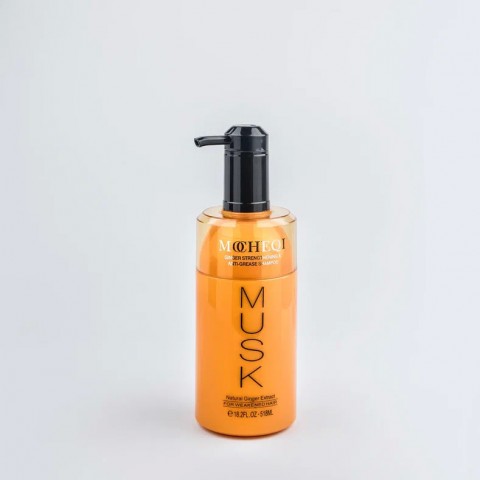 MOCHEQI MUSK Шампунь с экстрактом имбиря для поврежденных волос SHAMPOO, 518 мл