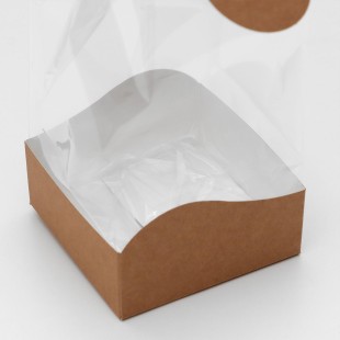 Пакет с жёстким дном, крафт, 10*10*32 см